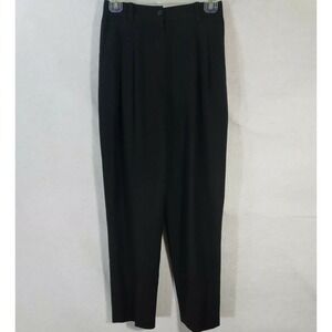 VTG Sag Harbor Woolmark  100% New Wool Dress Pants Womens Tapered Lined Black 4P